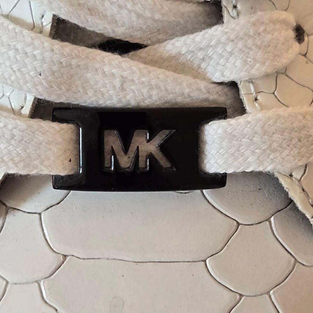 MICHAEL KORS Womens White Snake Pattern Lace Up Leather Sneaker Shoe Size 7 - Picture 6 of 12